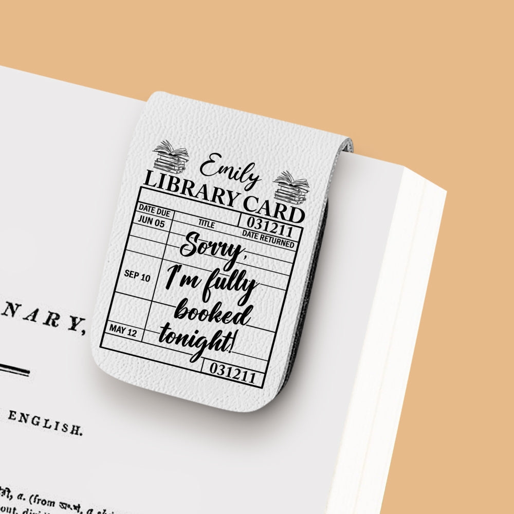 Fully Booked Tonight - Personalized Leather Bookmark