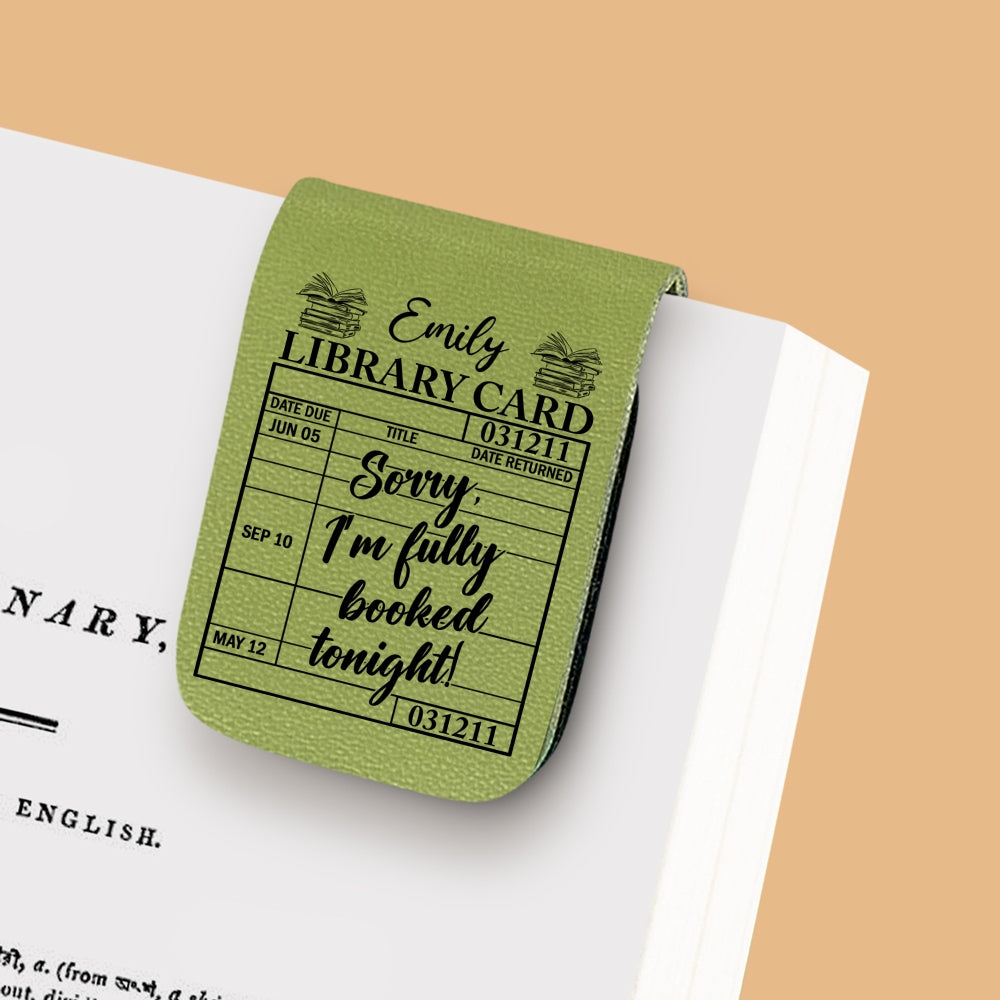 Fully Booked Tonight - Personalized Leather Bookmark