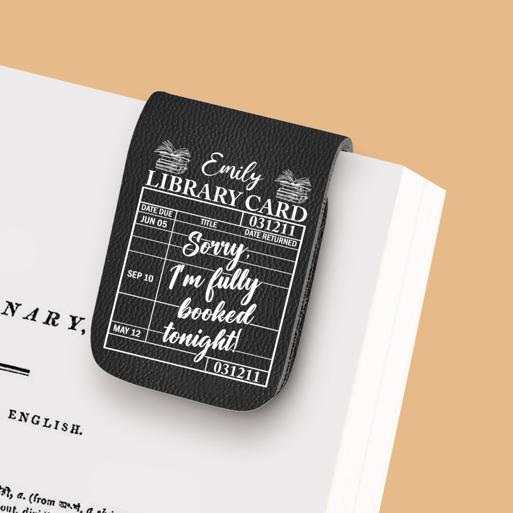 Fully Booked Tonight - Personalized Leather Bookmark