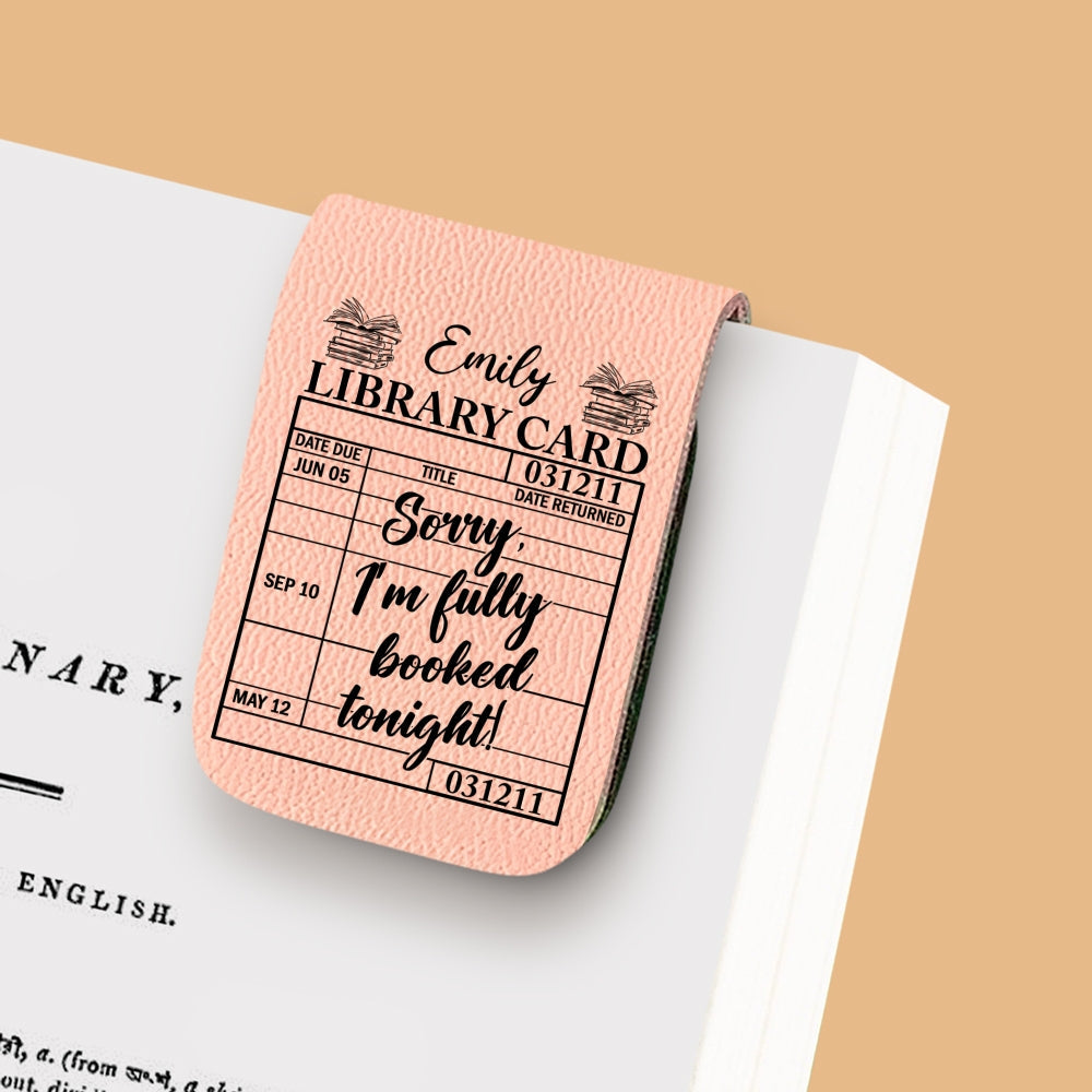 Fully Booked Tonight - Personalized Leather Bookmark