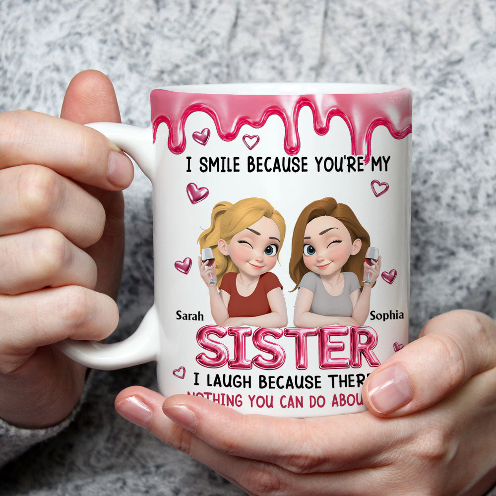 Custom Christmas & Birthday Gift For Sister • I Laugh At You Sister - Personalized 3D Effect Coffee Mug