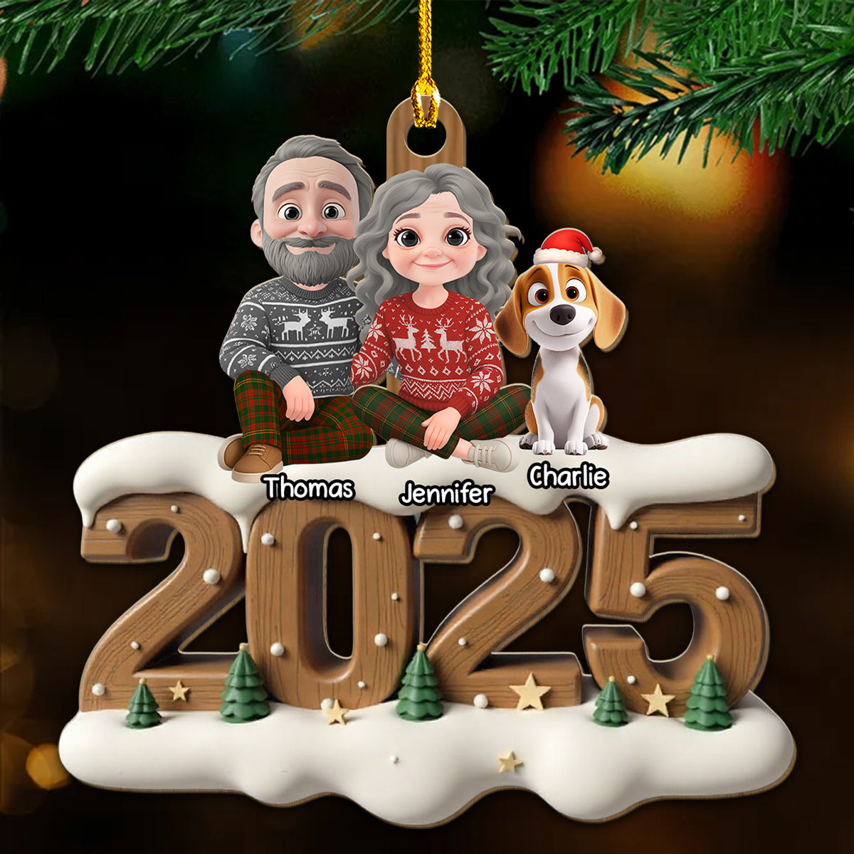 Custom Keepsake Christmas Ornament •  From This Year Fur Ver - Personalized 3D Effect Wood Ornament