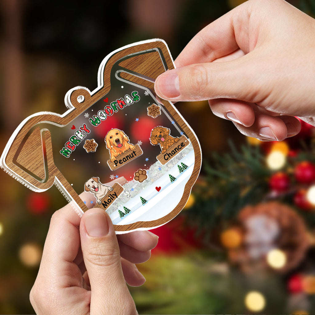 Custom Keepsake Christmas Ornament •  Merry Woofmas Ver 2 - Personalized Acrylic Shaker Ornament
