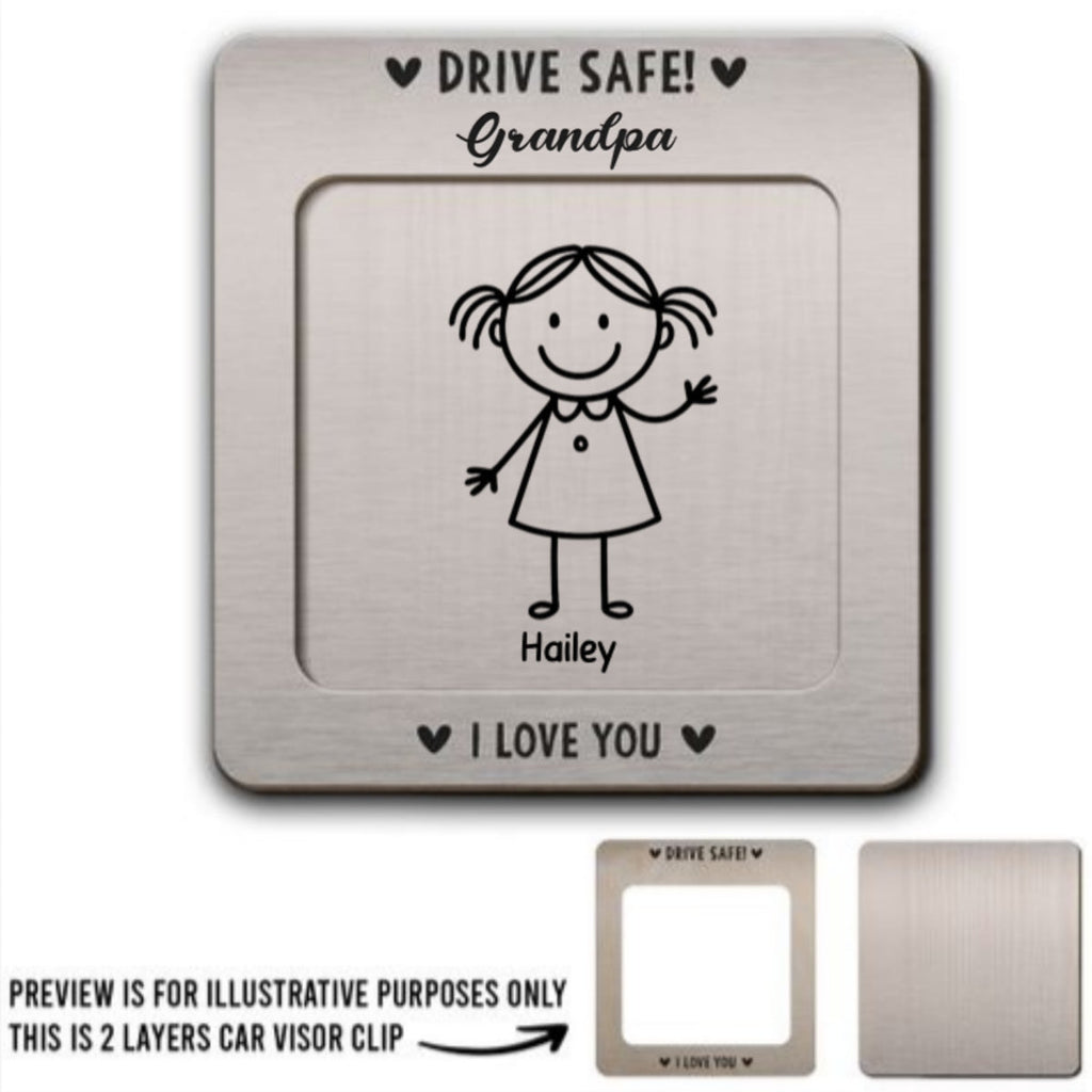 Love You Daddy Grandpa - Personalized Car Visor Clip