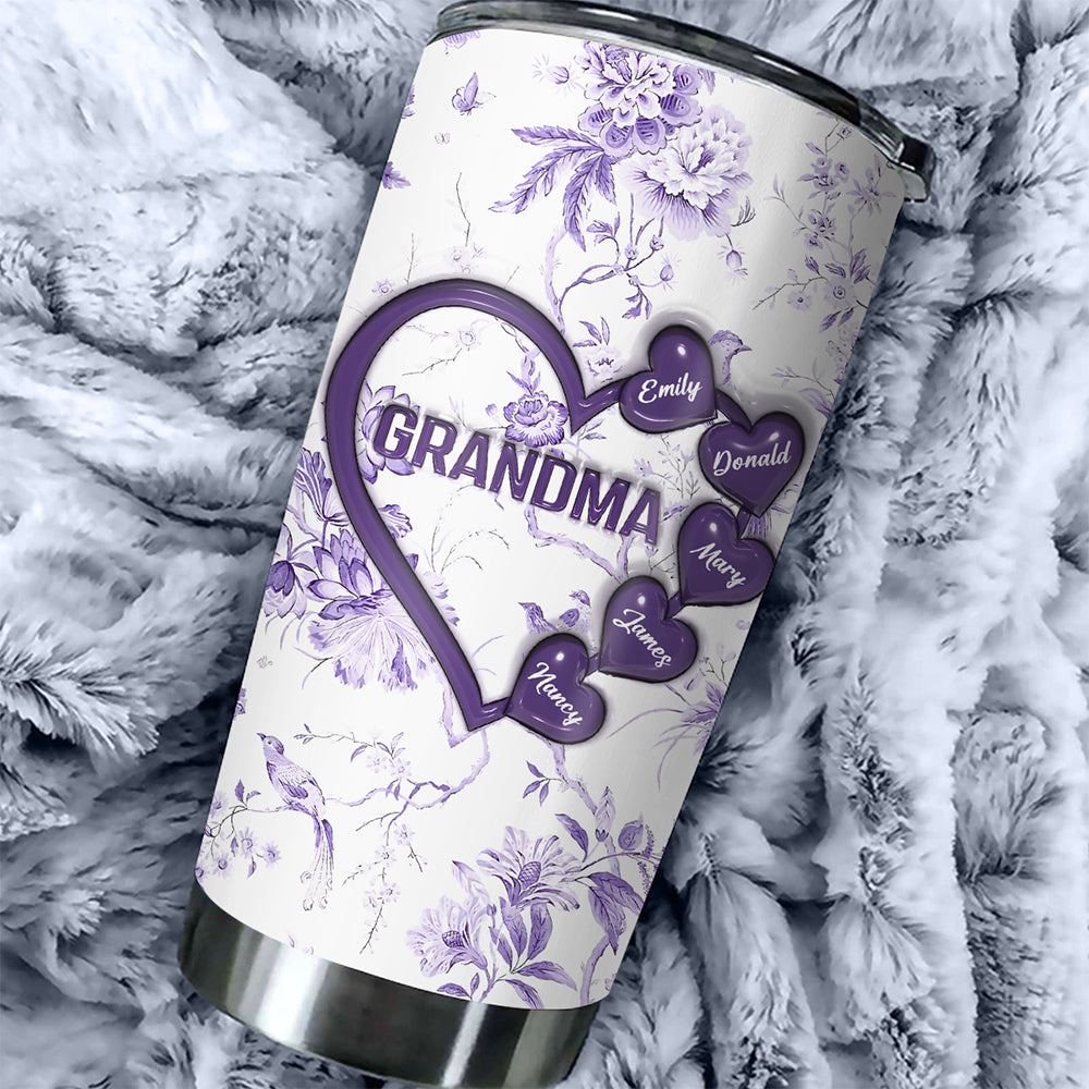 Custom Christmas Birthday Gifts For Grandma • Love Being Grandma - Personalized 3D Inflated Effect Tumbler