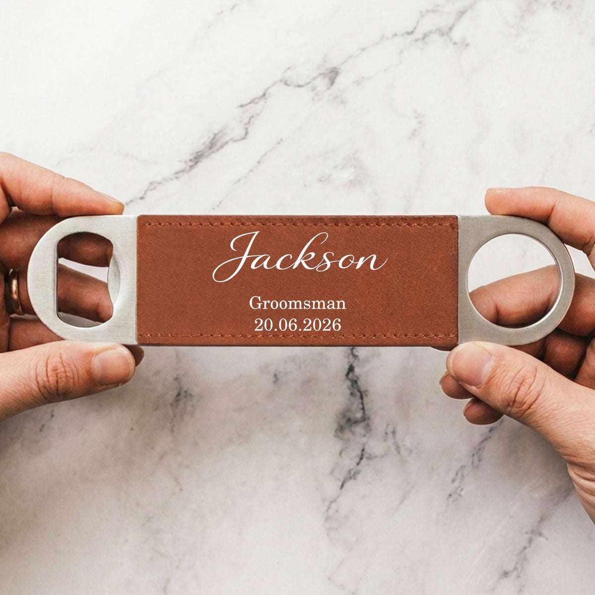 Best Man - Personalized Leather Bottle Opener