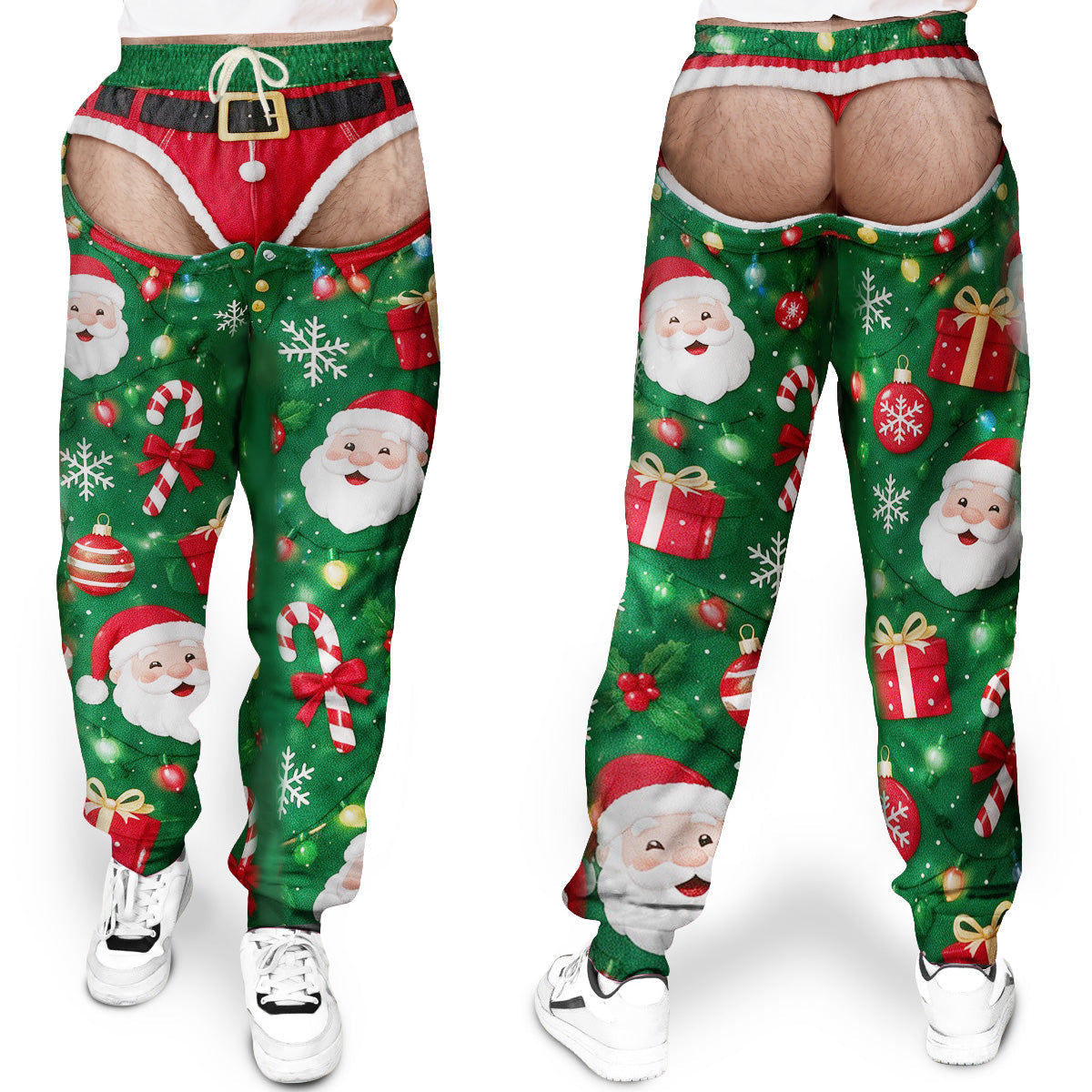 Custom Funny Ugly Christmas Sweatpants, Couple Christmas Gift • Hilarious Santa - Personalized Sweatpants