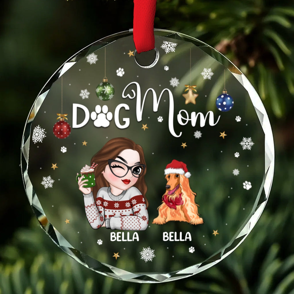 Custom Keepsake Christmas Ornament •  Fur Mom - Personalized Glass Ornament