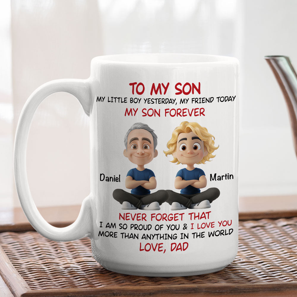 Custom Father's Day Gift For Son • My Son Forever - Personalized Coffee Mug