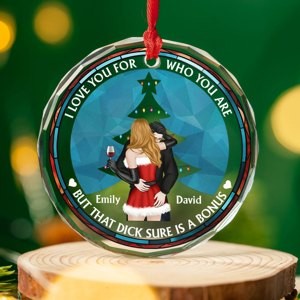 Custom Couple Christmas Ornament, Anniversary Gift •  The Only One I Want To Annoy - Personalized Glass Ornament