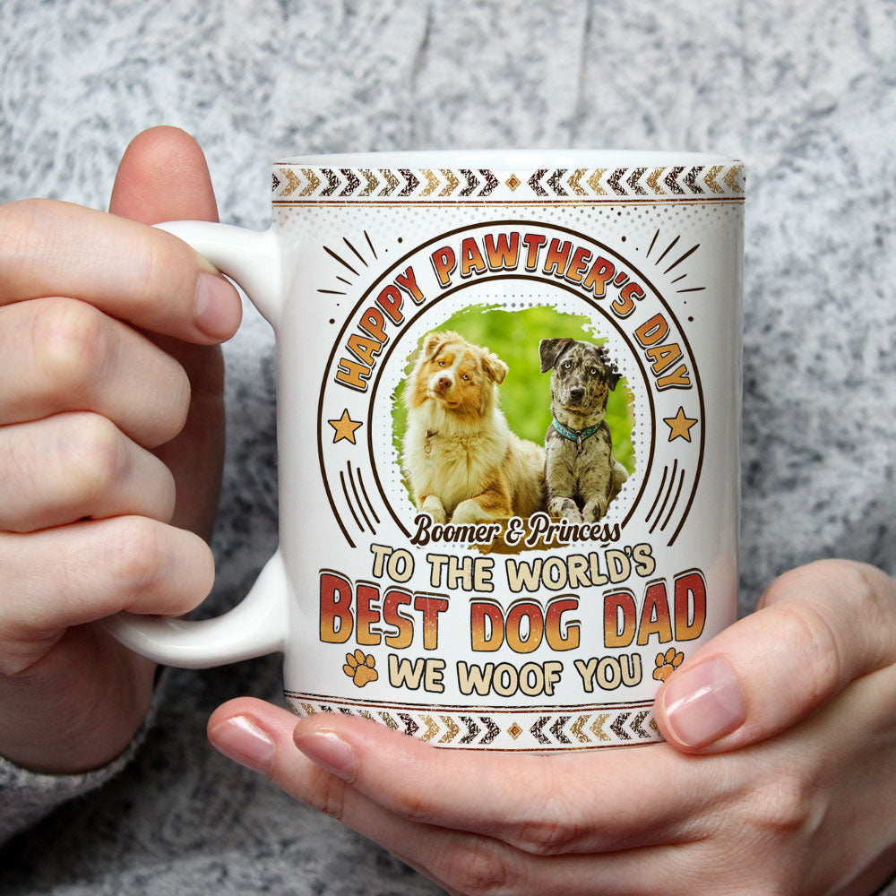Custom Photo Christmas & Birthday Keepsake Gift • Pawther Day With Dog Dad Photo - Personalized Coffee Mug