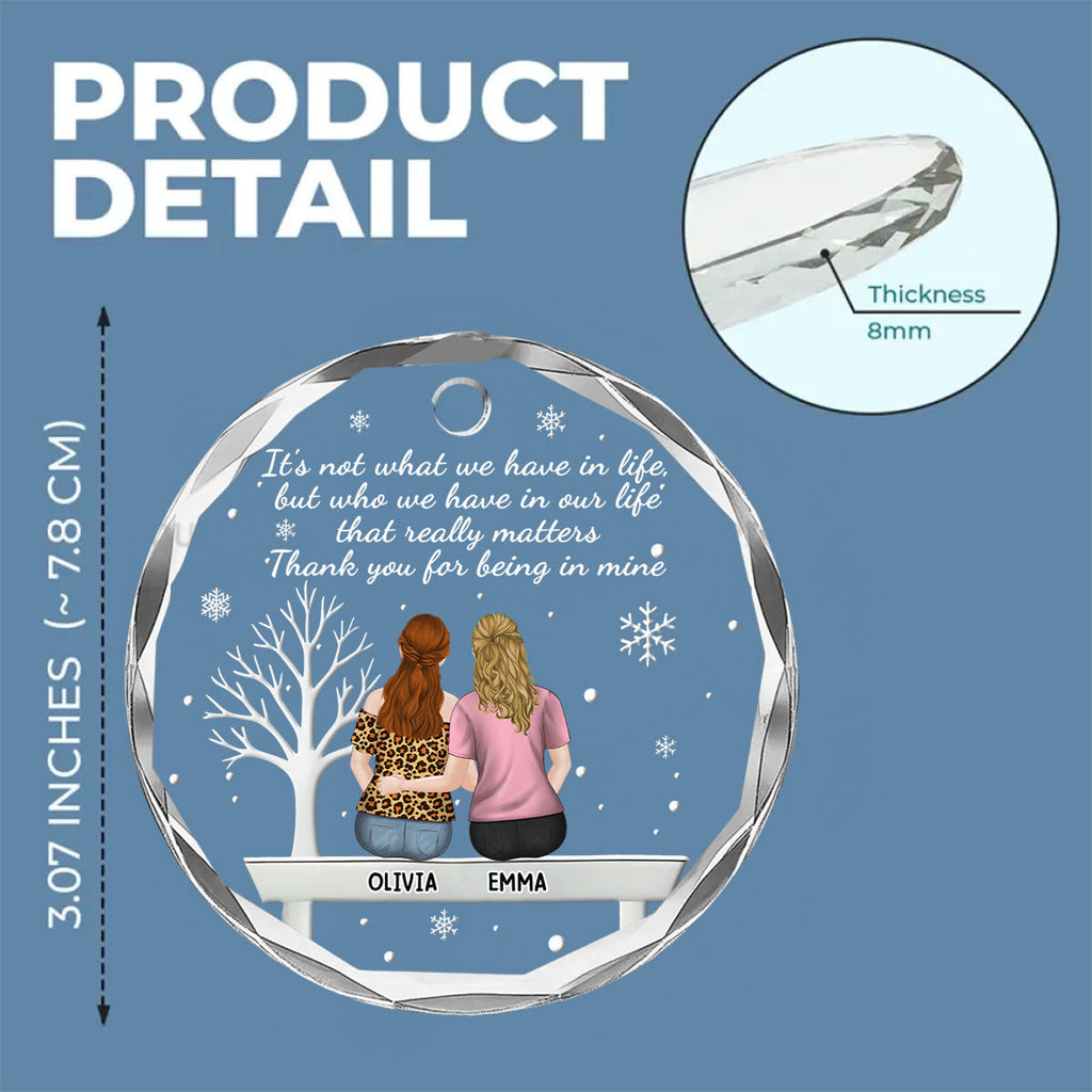 Custom Friendship Christmas Ornament, Best Friend Gift •  Heartfelt Friendship Token - Personalized Glass Ornament