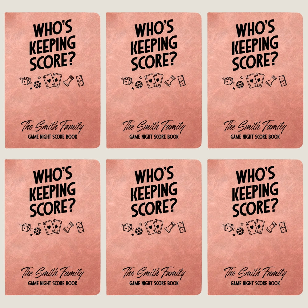 Custom Game Night Score Book For Family, Couples, Grandparents, Board Game Lover • Family Score Book - Personalized Leather Journal