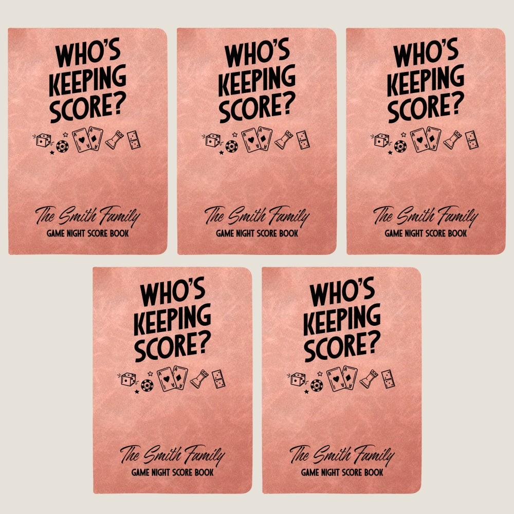 Custom Game Night Score Book For Family, Couples, Grandparents, Board Game Lover • Family Score Book - Personalized Leather Journal