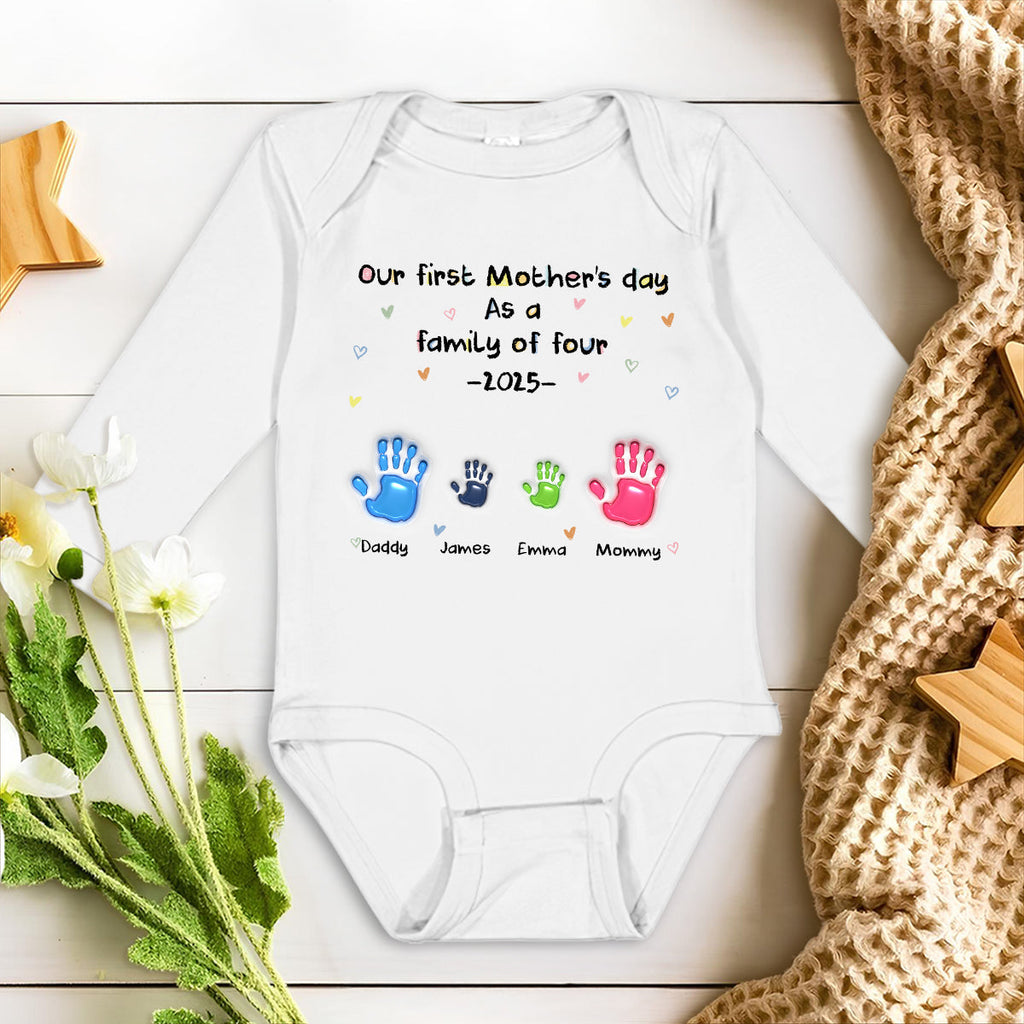 First Mother Day - Personalized Long Sleeve Baby Onesie