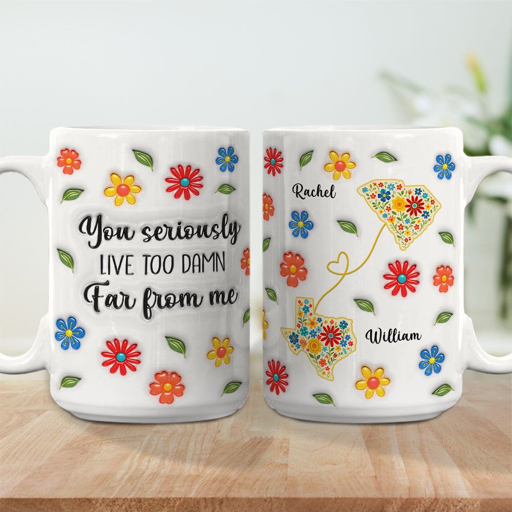 Custom Anniversary Keepsake Gifts For Couple • Can You Just Live Here - Personalized 3D Inflated Effect Mug