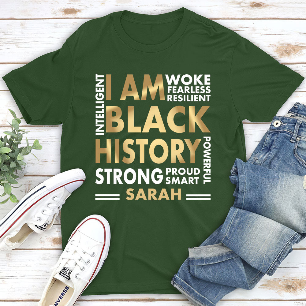 Custom Christmas & Birthday Keepsake Gift • I Am Black History - Personalized Shirt