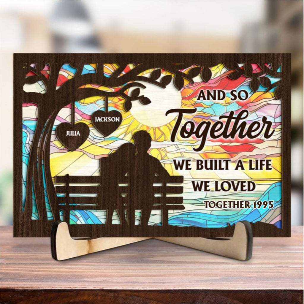 Custom Couple's Decor, Anniversary & Wedding Gift • Built A Life - Personalized Wooden Plaque