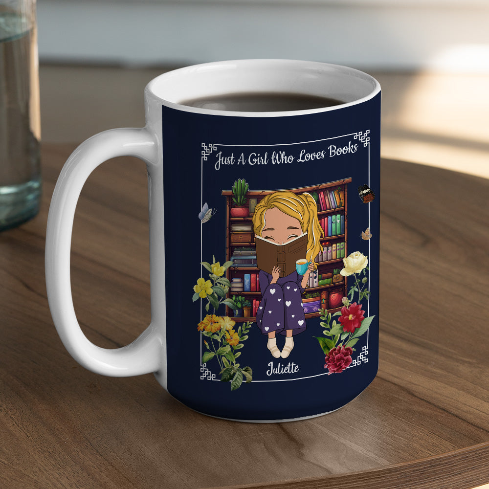 Custom Christmas & Birthday Keepsake Gift • A Girl Who Finds Magic In Books - Personalized Coffee Mug