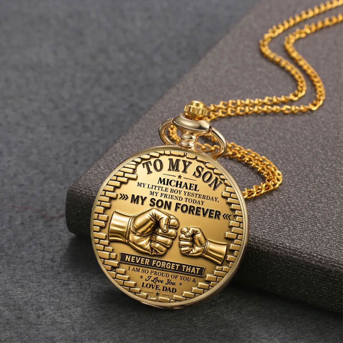 My Little Boy - Personalized Print Pocket Watch