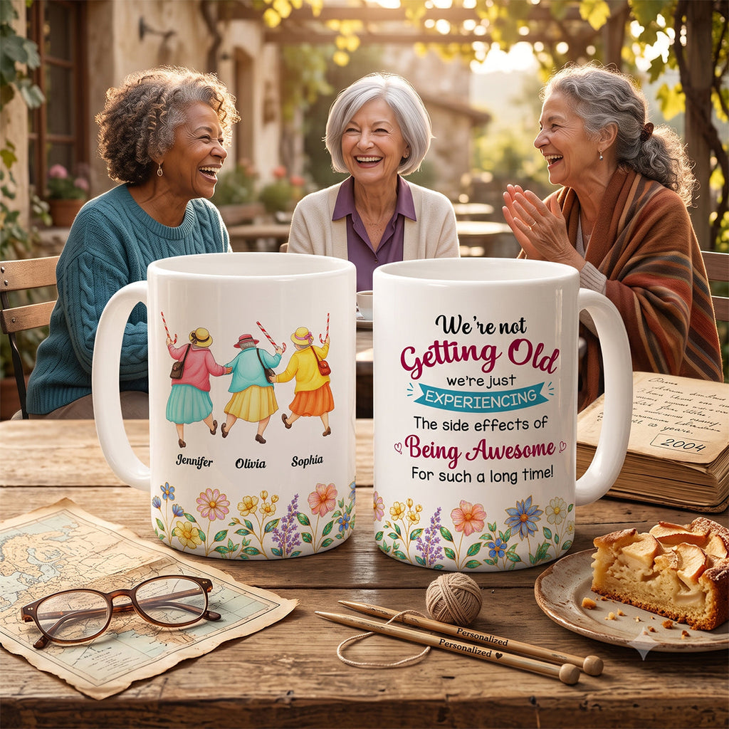Custom Best Friend, Christmas & Birthday Friendship Keepsake Gift • Friendship Gets Better With Age - Personalized Coffee Mug