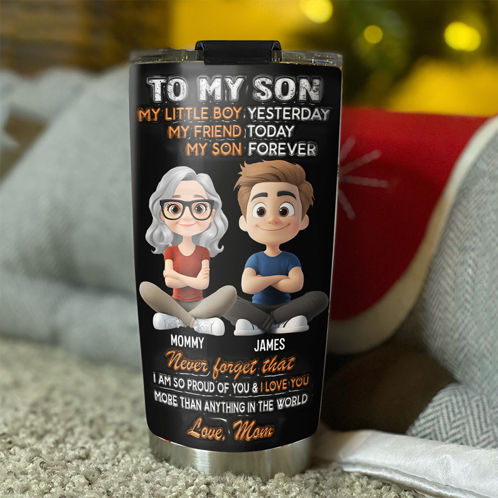 Custom Christmas Birthday Gifts For Son • Mother And Son A Love That Never Ends - Personalized 3D Inflated Effect Tumbler