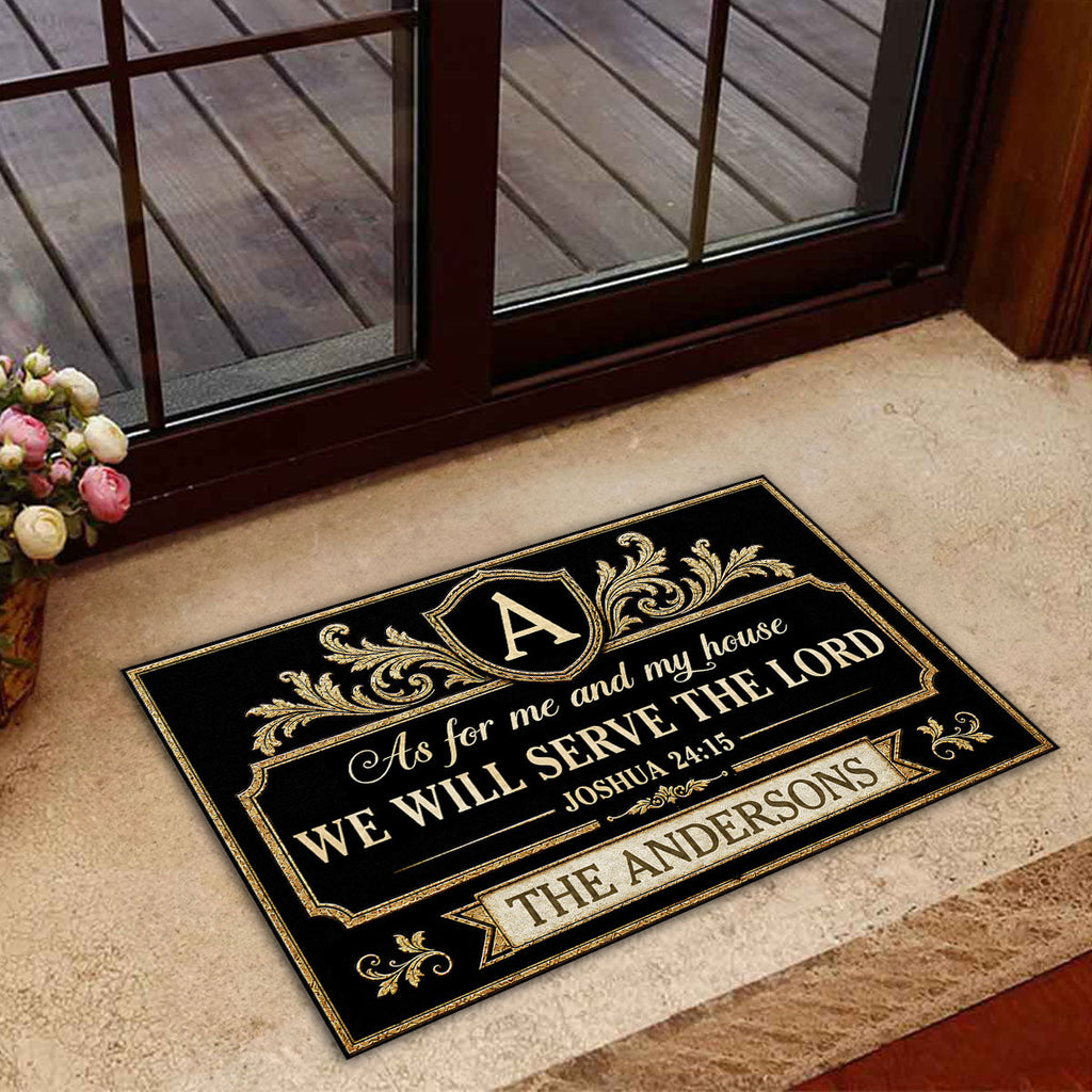 Together We Serve the Lord - Personalized Doormat
