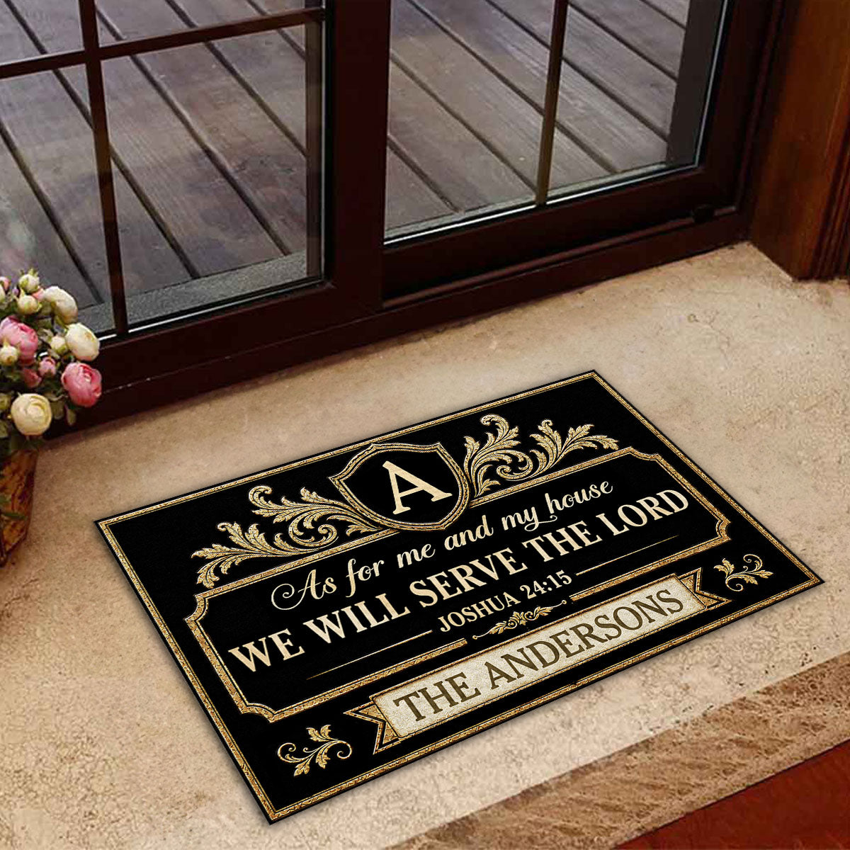 Together We Serve the Lord - Personalized Doormat