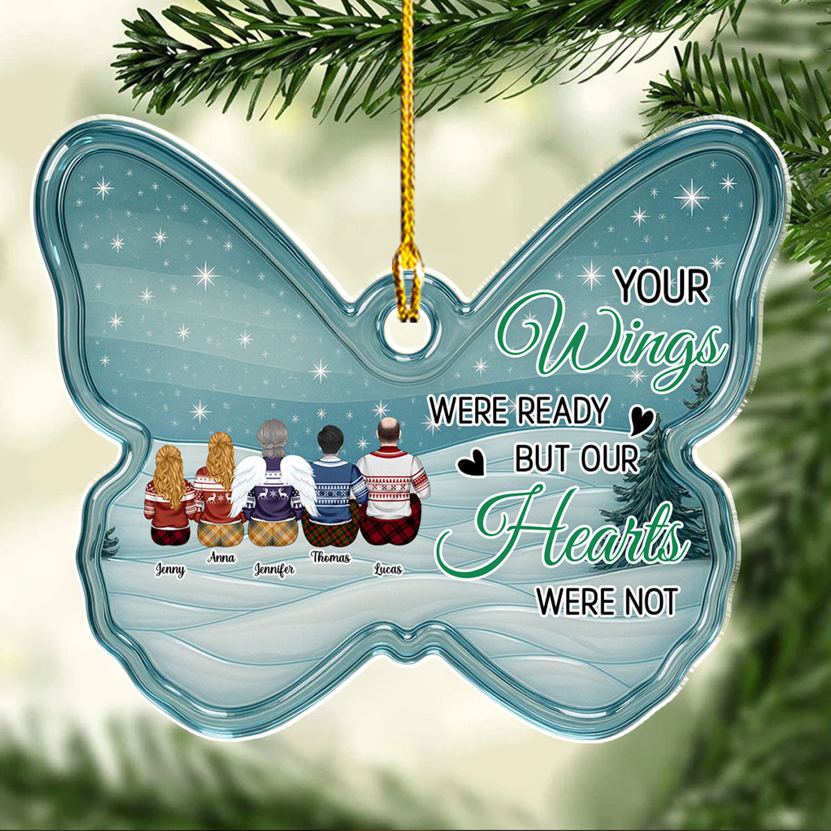 Custom Memorial Christmas Ornament, Sympathy Keepsake •  I Am Not Ready - Personalized Acrylic Ornament
