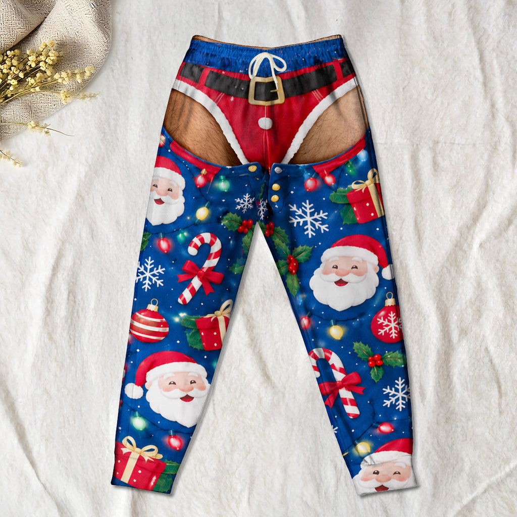 Custom Funny Ugly Christmas Sweatpants, Couple Christmas Gift • Hilarious Santa - Personalized Sweatpants