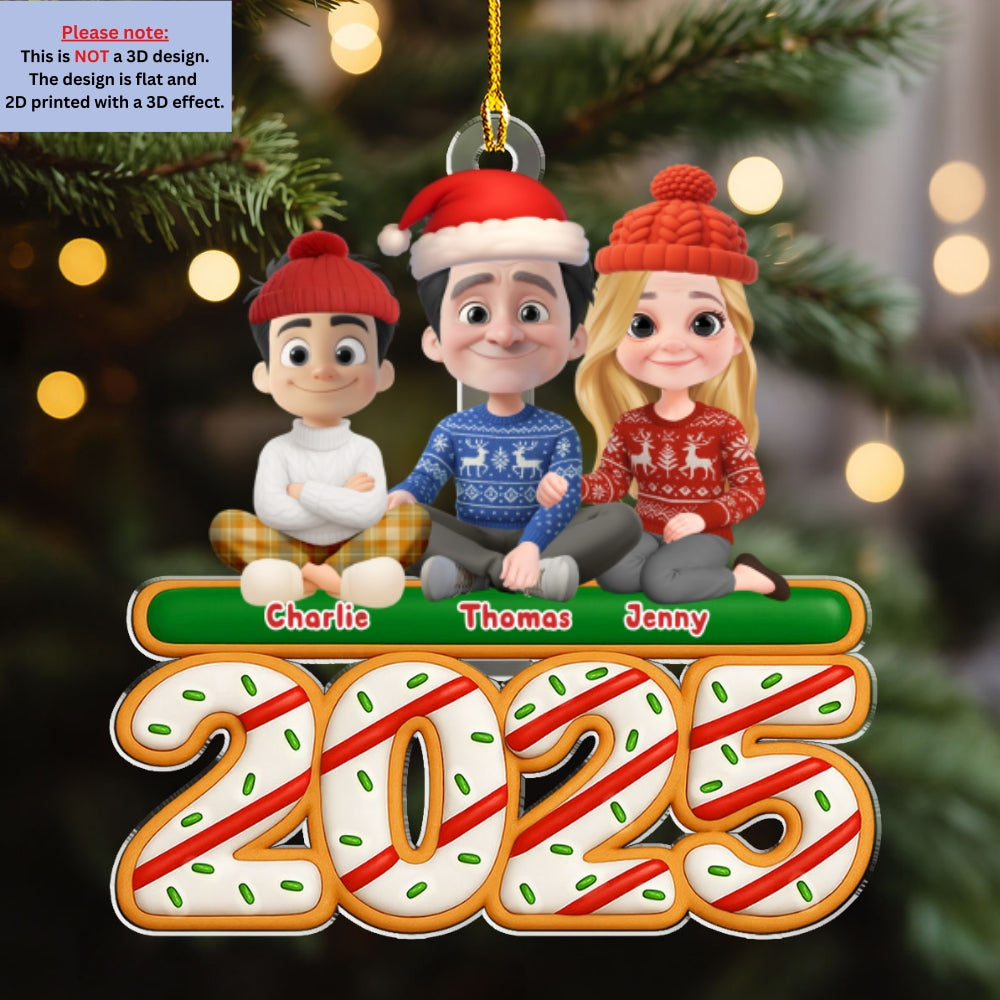 Custom Family Ornament, Christmas Gift for Family Members •  We And Our Kids Tree Cake - Personalized Acrylic Ornament