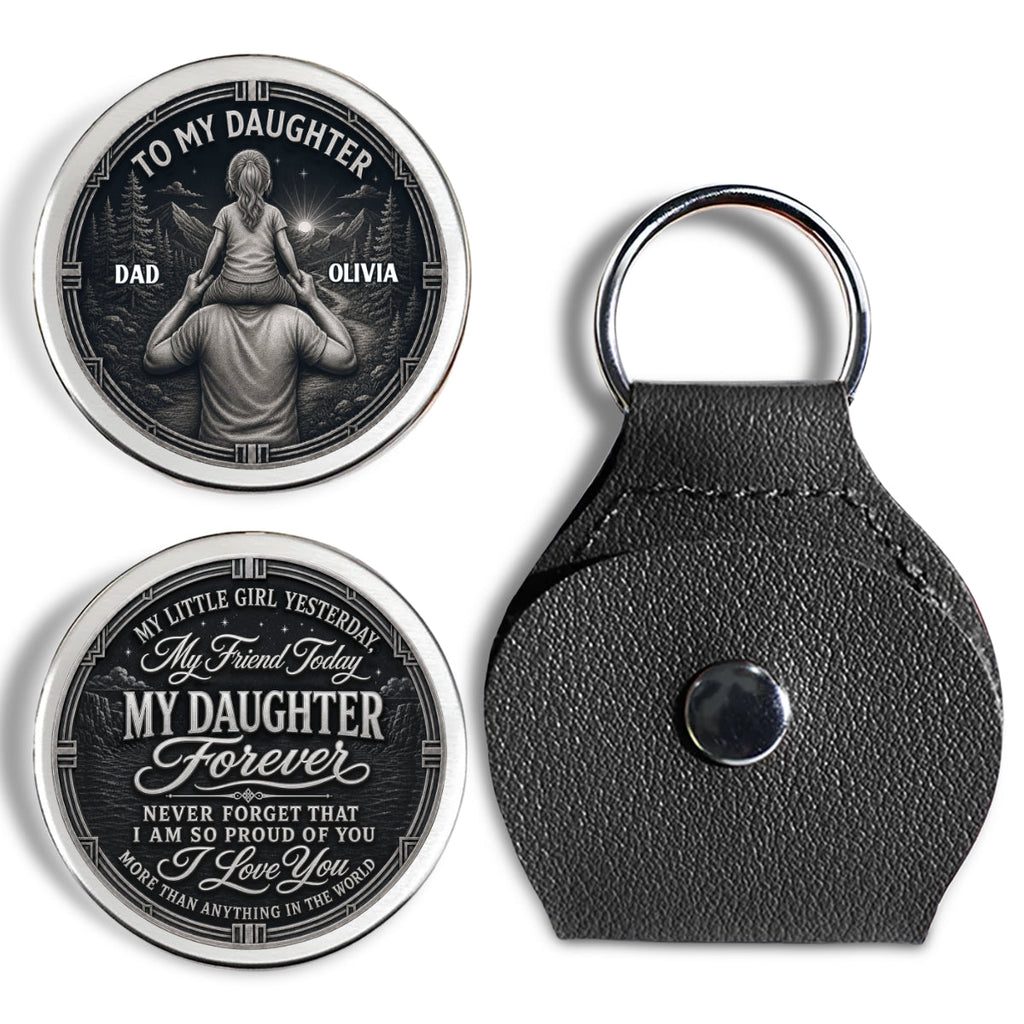 Custom Coin Keychain for Son, Father's Day Birthday Gifts • More Than Anything - Personalized Pocket Hug