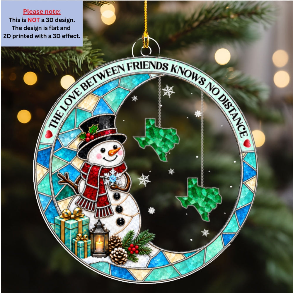 Custom Sister Christmas Ornament •  Love Knows No Bounds - Personalized Acrylic Ornament