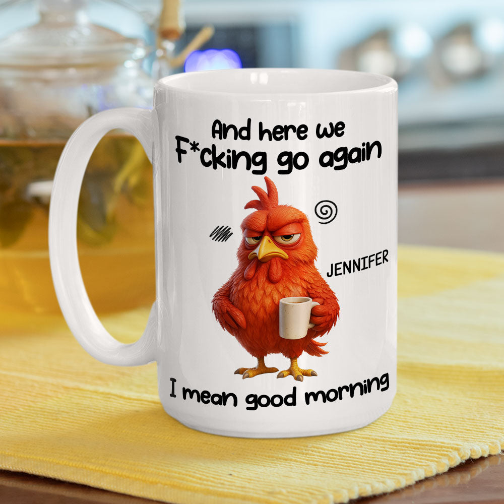 Custom Coworker, Christmas & Birthday Team Appreciation Gift • Here We Go Again - Personalized Coffee Mug
