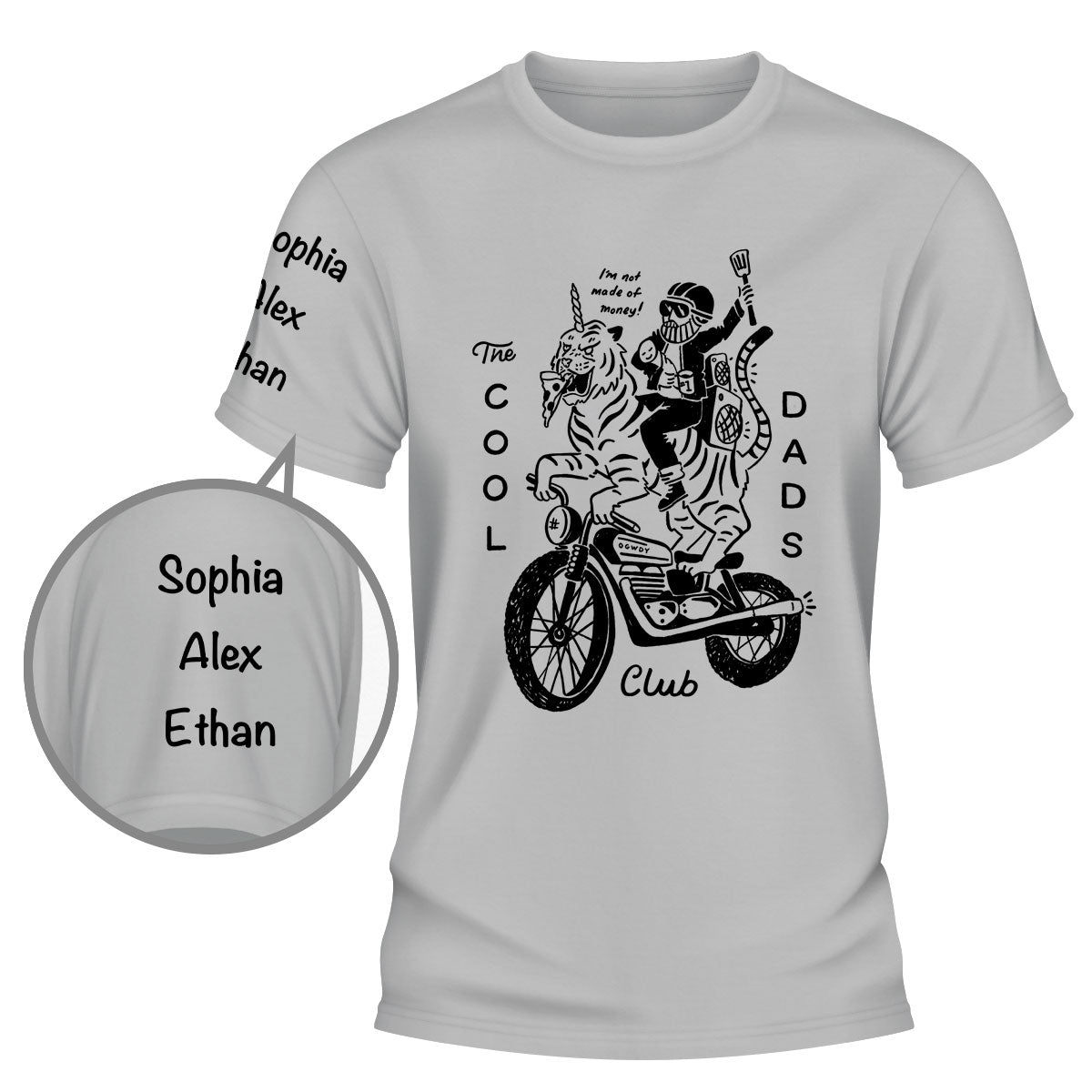 Custom First Father's Day, Christmas Gift for New Dad • Cool Dad Club 2 - Personalized Shirt With Design On Sleeve