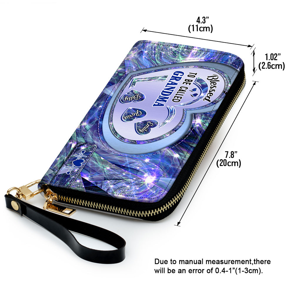 Mom With Sweet Heart Kids - Personalized Leather Wallet