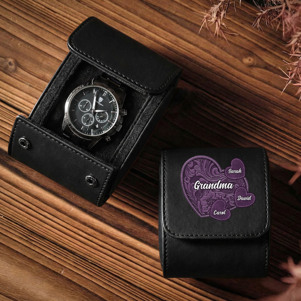 Little Sweethearts - Personalized Leather Watch Case