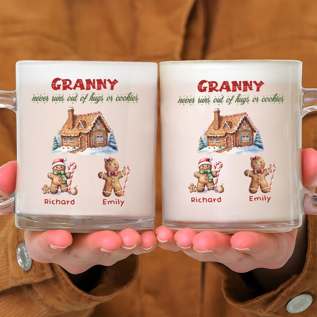 Custom Christmas & Birthday Gift For Grandma • Grandma Never Run Out of Cookies - Personalized Glass Mug