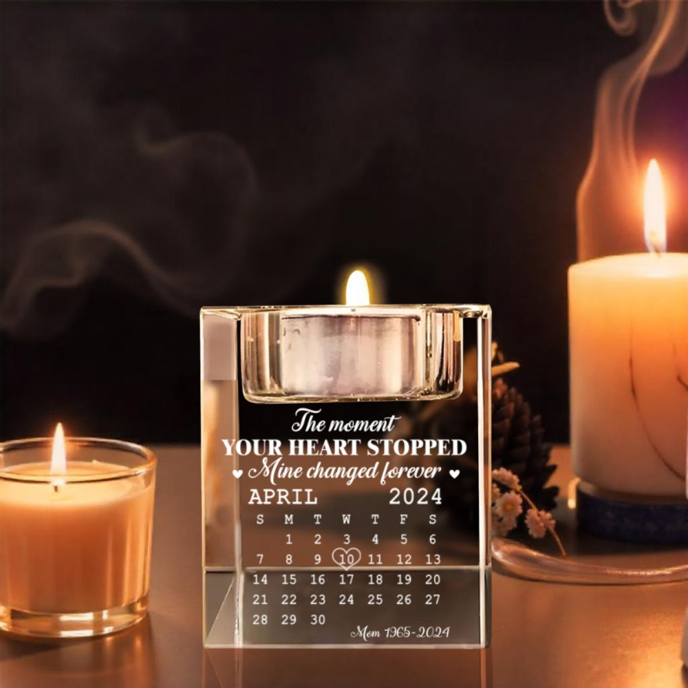 The Moment - Personalized Engraved Crystal Candle Holder