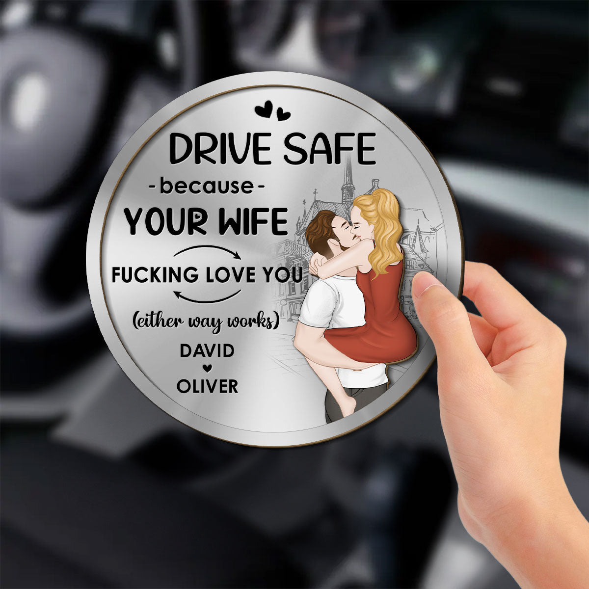 Either Way Works - Personalized Car Visor Clip