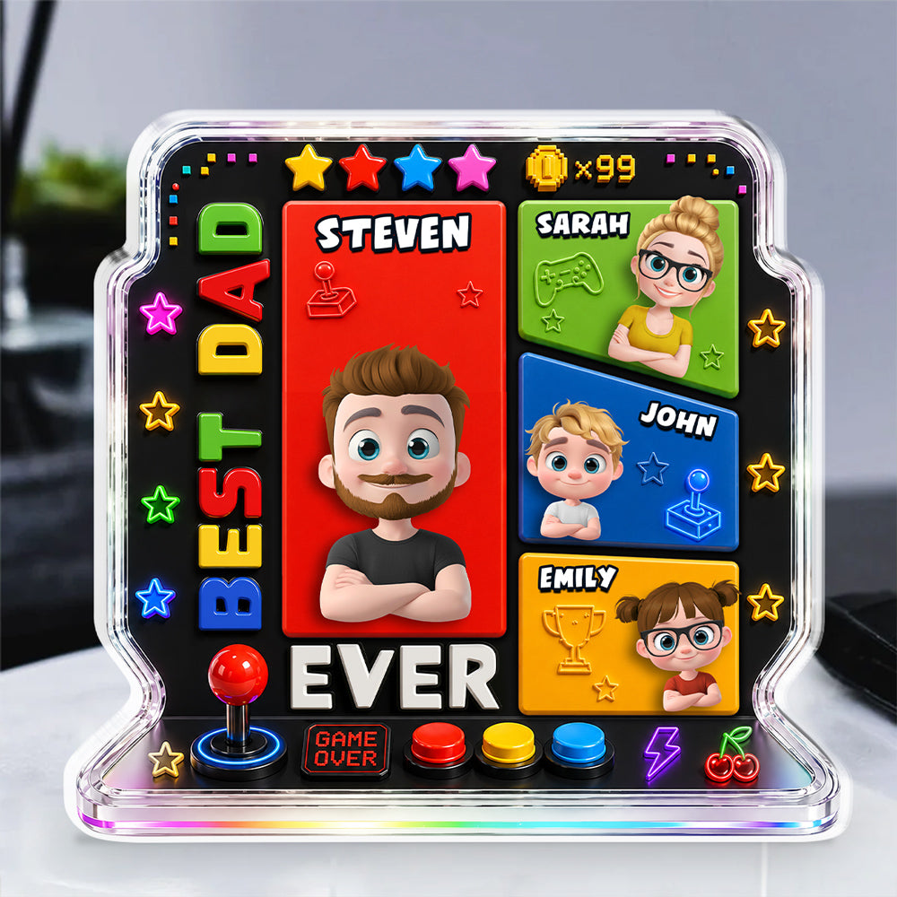 Custom Father's Day Decor, Gift for Dad & Grandpa • Gaming Dad - Personalized Acrylic Plaque