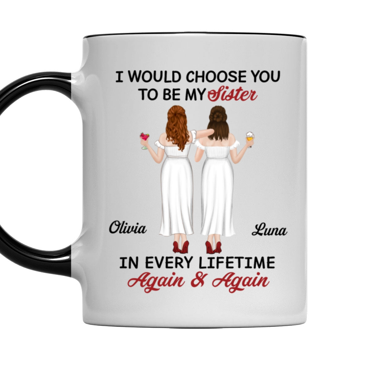 Custom Christmas & Birthday Gift for Brother & Sister • True Friends Always - Personalized Accent Mug