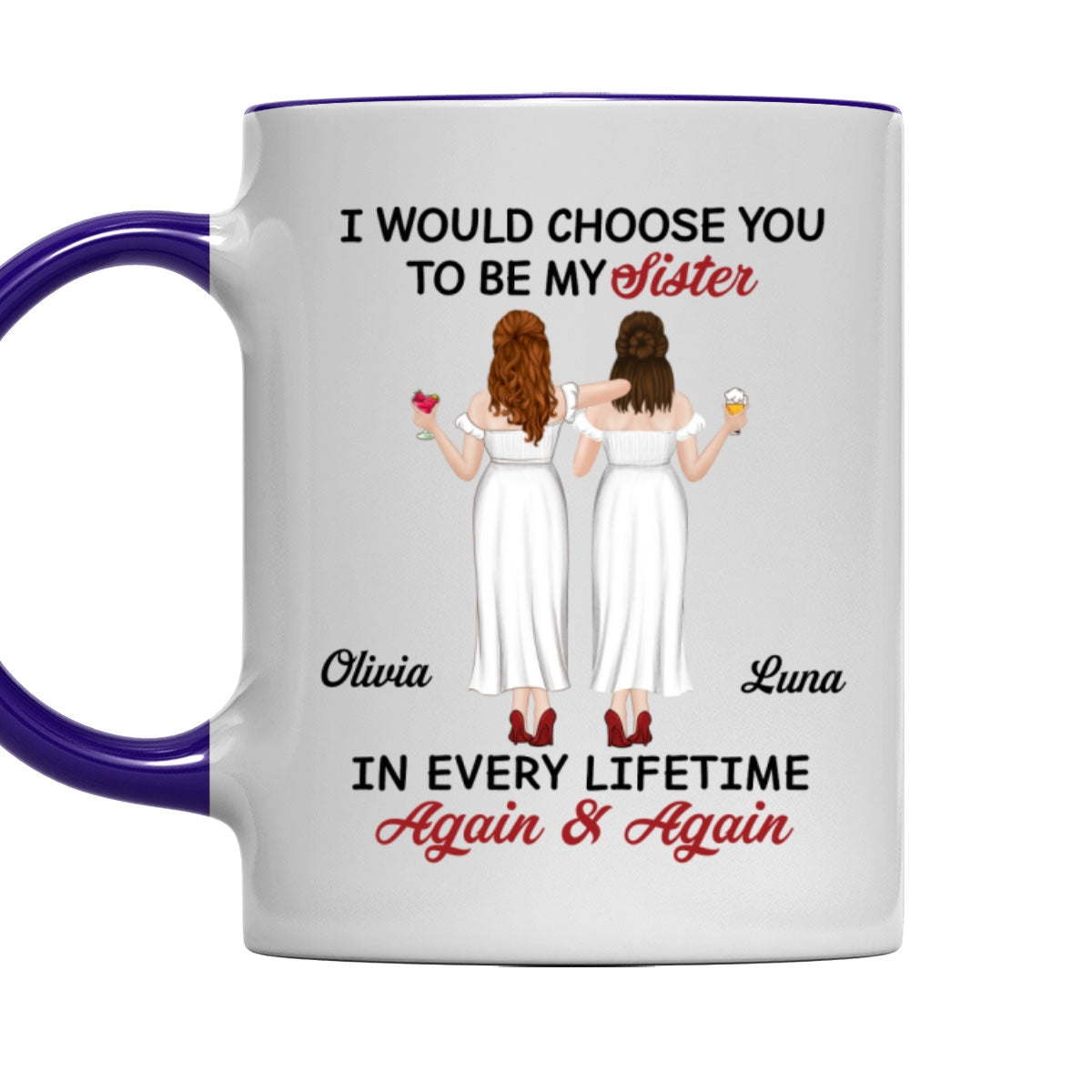 Custom Christmas & Birthday Gift for Brother & Sister • True Friends Always - Personalized Accent Mug