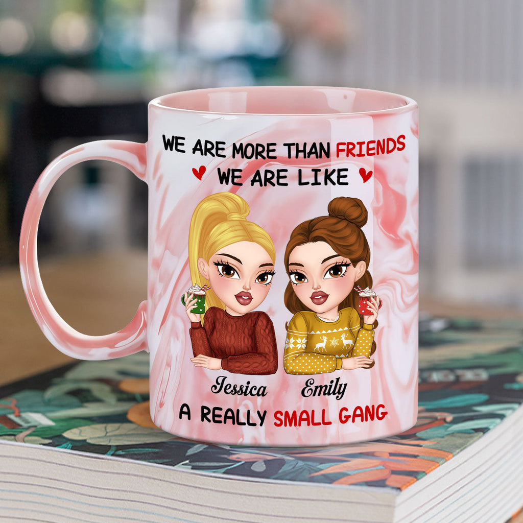 Custom Best Friend, Christmas & Birthday Friendship Keepsake Gift • We Make Trouble Look Good - Personalized Pink Marble Mug