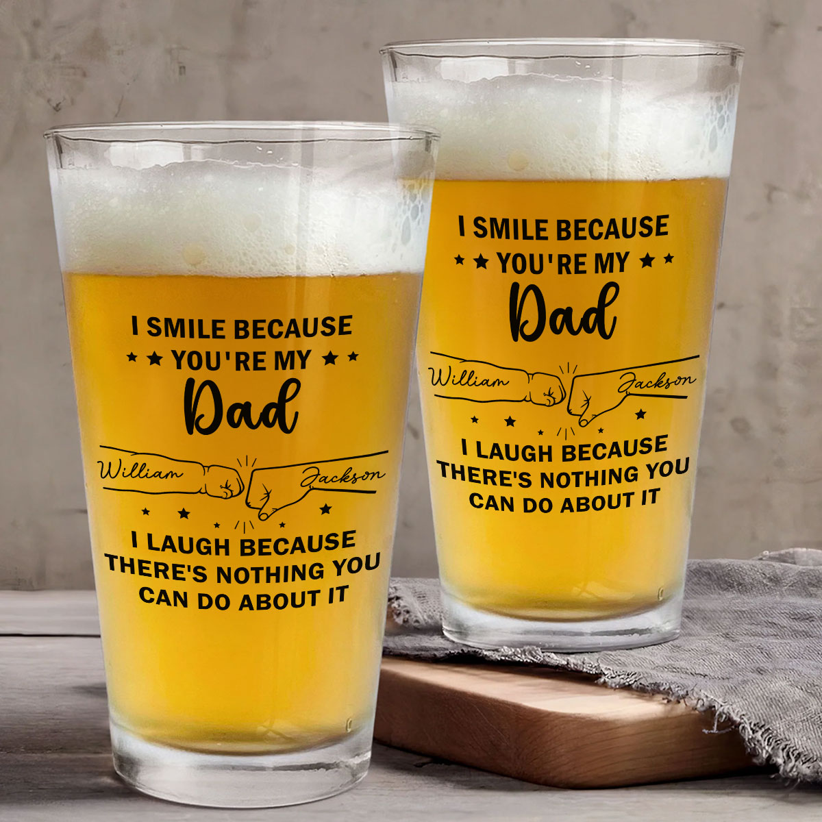 Because You Are My Brother - Personalized Beer Glass