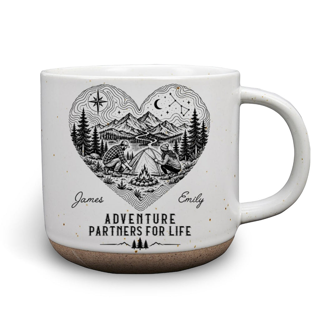 Custom Anniversary Keepsake Gifts For Couple • Our Story Is One Big Adventure - Personalized Pottery Mug