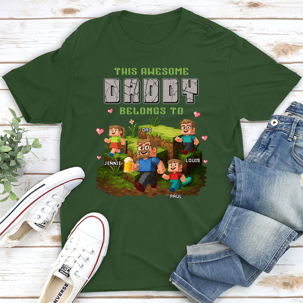 Custom Father's Day, Special Gift for Dad & Grandpa • Dad Blocky Quest - Personalized Shirt