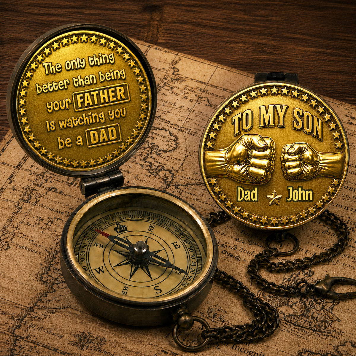 Being A Dad - Personalized Pocket Compass