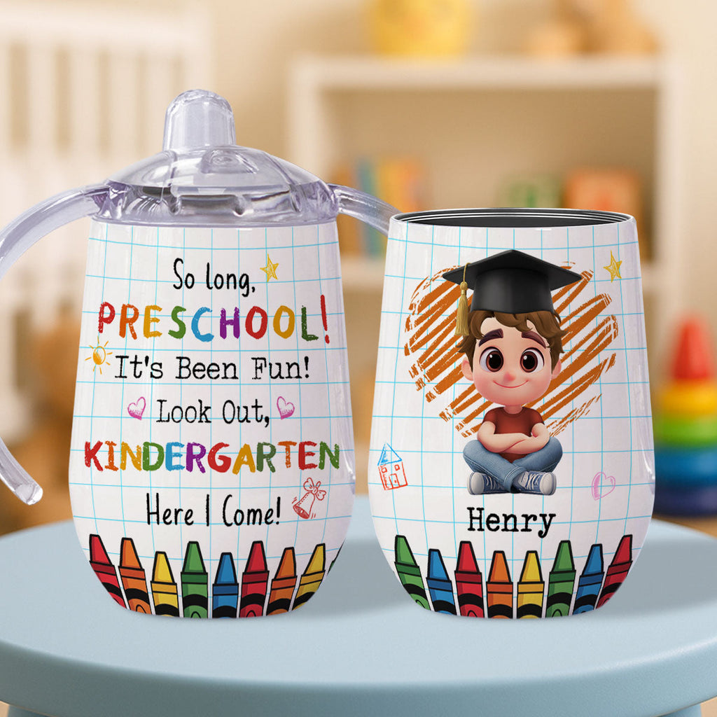 Look Out Kindergarten - Personalized Sippy Cup With Handles