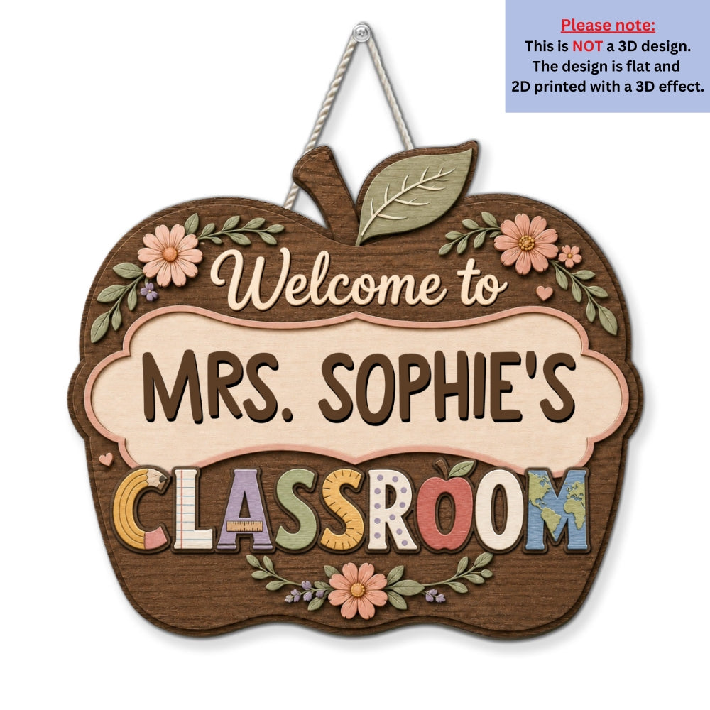 Custom Home & Wall Decor, Birthday & Christmas Gift • Shaping Minds Touching Hearts Forever - Personalized 3D Effect Wood Sign